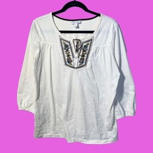 Vintage Y2K Embroidered Hippie Blouse.